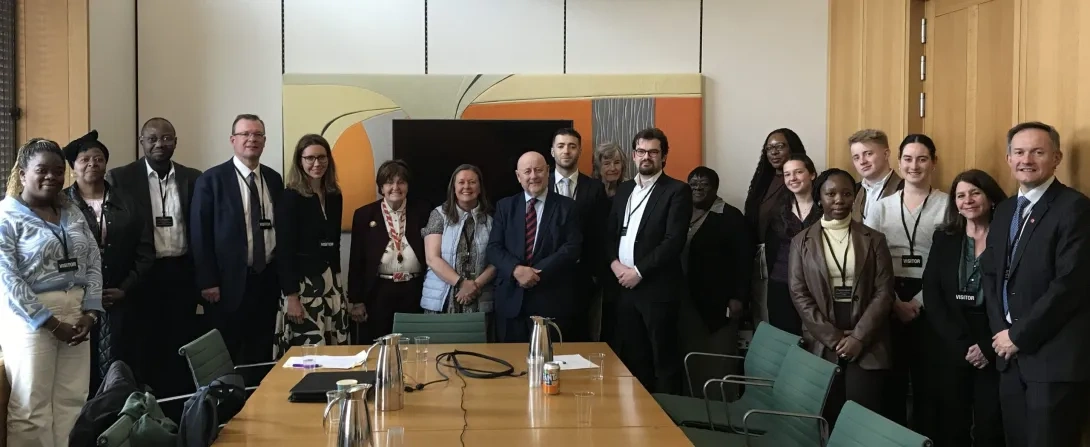 Participants at the meeting in parliament.