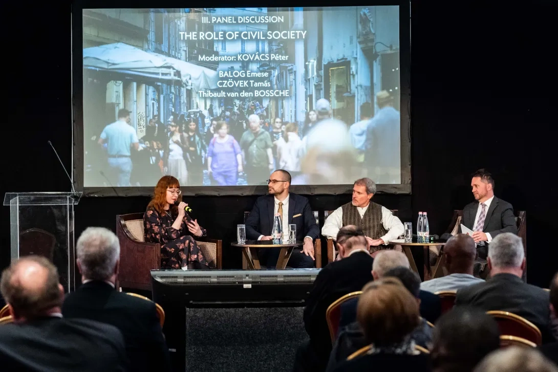 Amy Balog discussing #RedWednesday on a panel