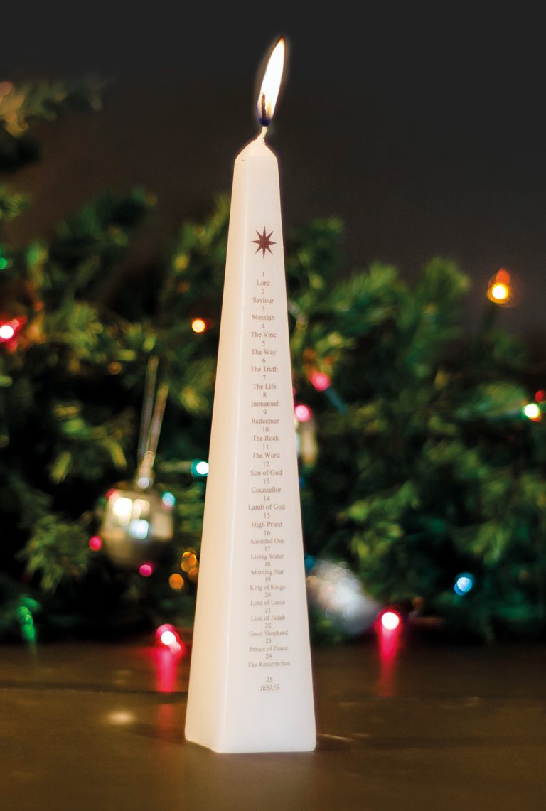 White Pyramid Advent Candle