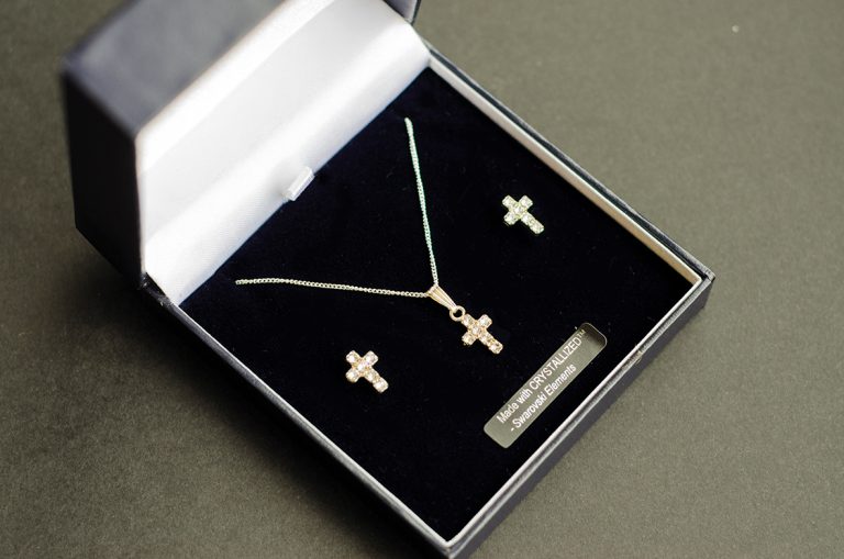 Swarovski Cross & Earring Set