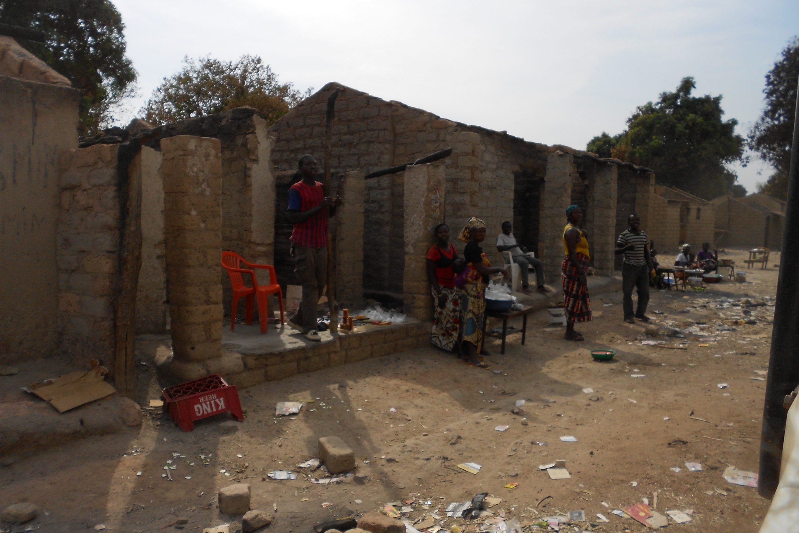 Houses in Ngaundaye destroyed after attacks by Seleka rebels in January 2014.