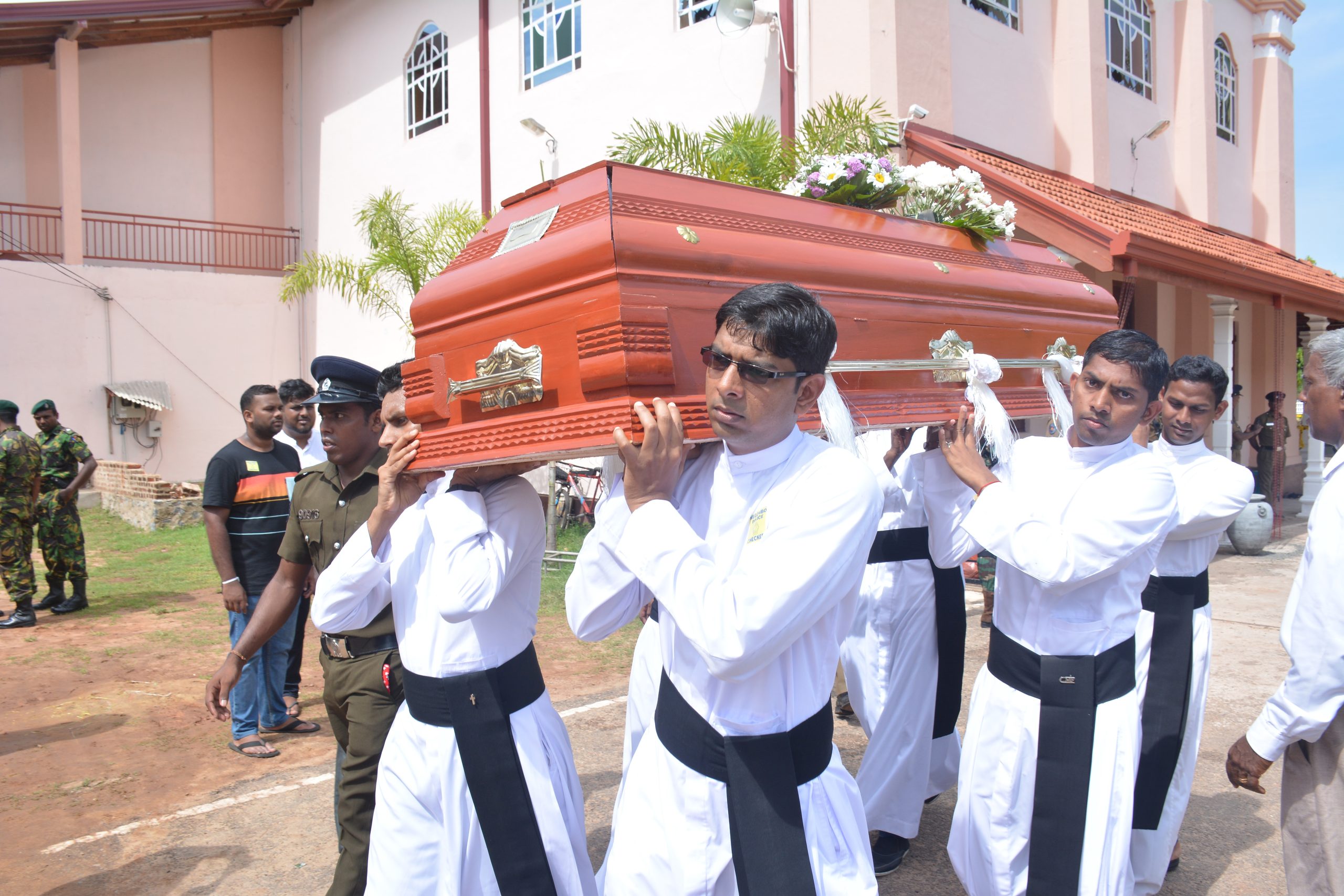 Funeral service for victims of the Easter Sunday bombing at St Sebastian’s Church in Katuwapitiya, Negombo (Sri Lanka) on 23rd April 2019. Image: Roshan Pradeep & T Sunil.