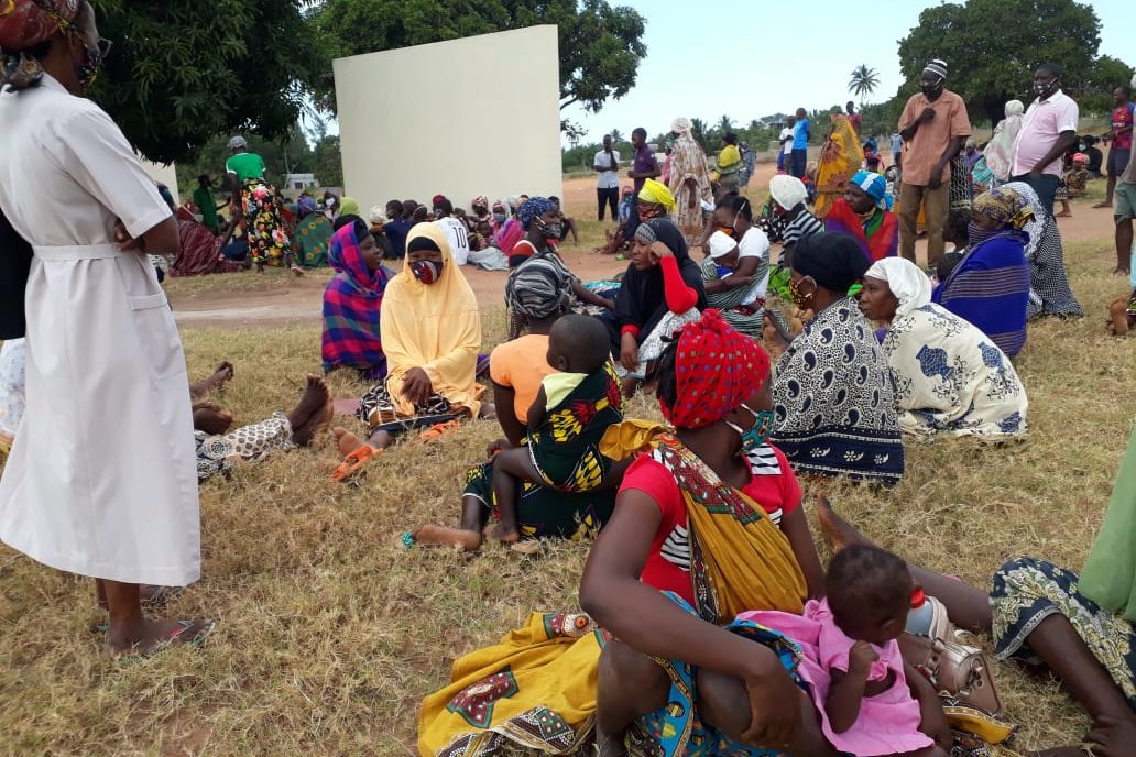 Families who fled Mocímboa da Praia, Cabo Delgado province, Mozambique after it was attacked by Al Sunnah wa Jama’ah on 26th June 2020.
