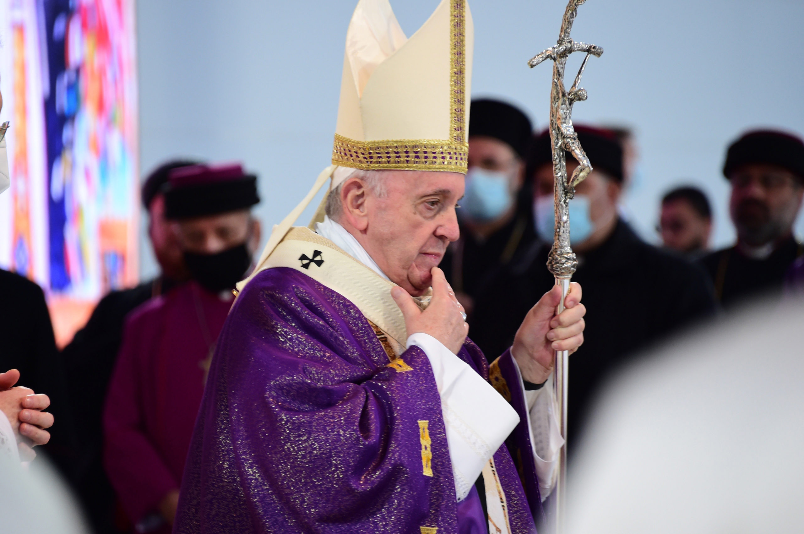 Pope Francis saying Mass in Erbil (© Aid to the Church in Need)
