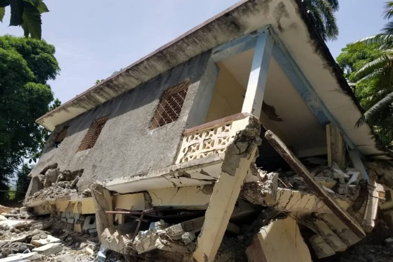 With image of damage caused by the earthquake in Jeremie Diocese (Image © ACN)