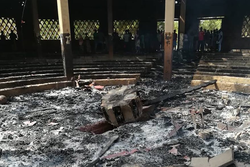 With image of the aftermath of an attack in Maroua-Mokolo Diocese, January 2020 (© ACN)