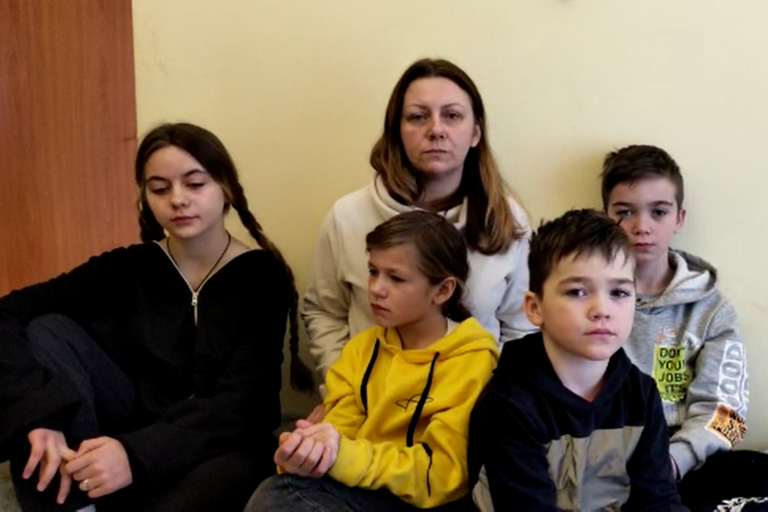 Yulya with her daughters and nephews.