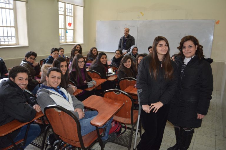 Staff and students evacuated to temporary premises in Bab Touma, Damascus in 2016 (© ACN)