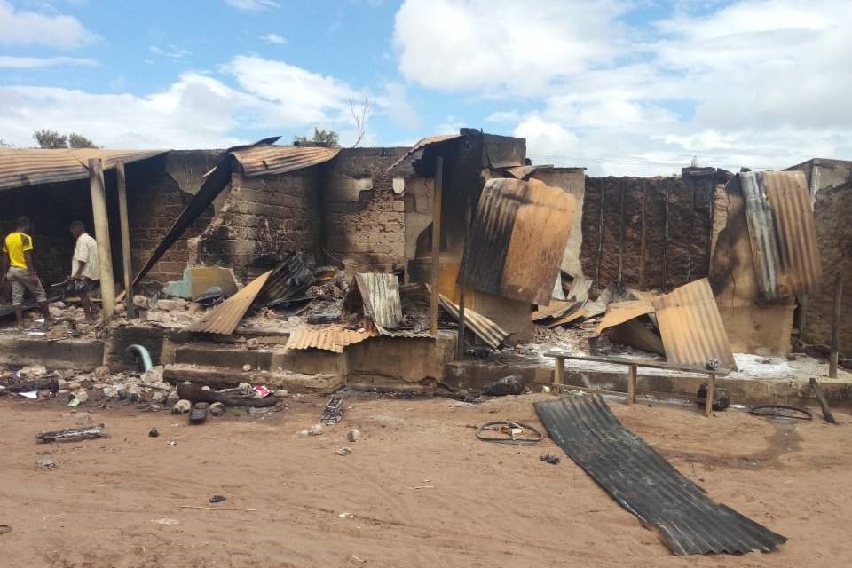 Devastation in Muidumbe – one of the villages targeted at New Year 2023 – after attacks during Holy Week 2020 (© ACN)