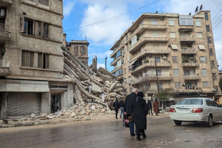 The Melkite Church building destroyed during the earthquake.