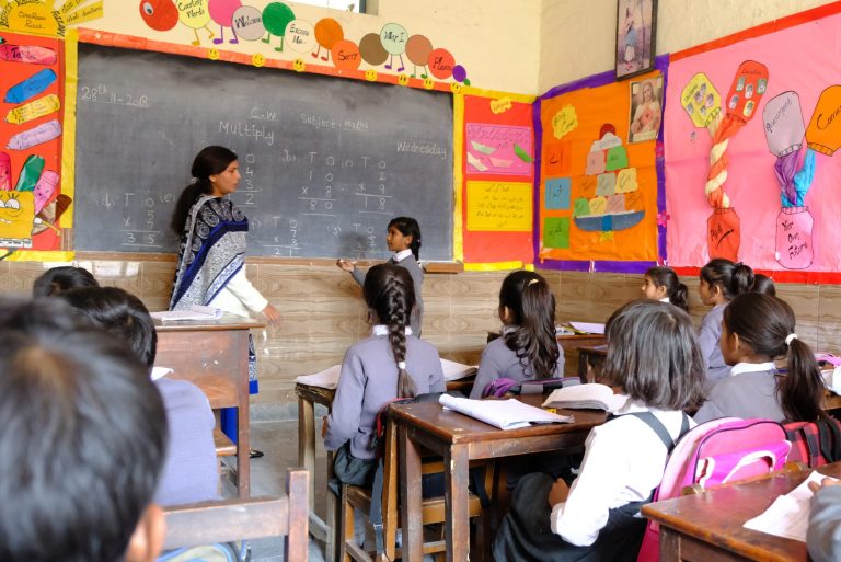 A classroom in a school in Pakistan.