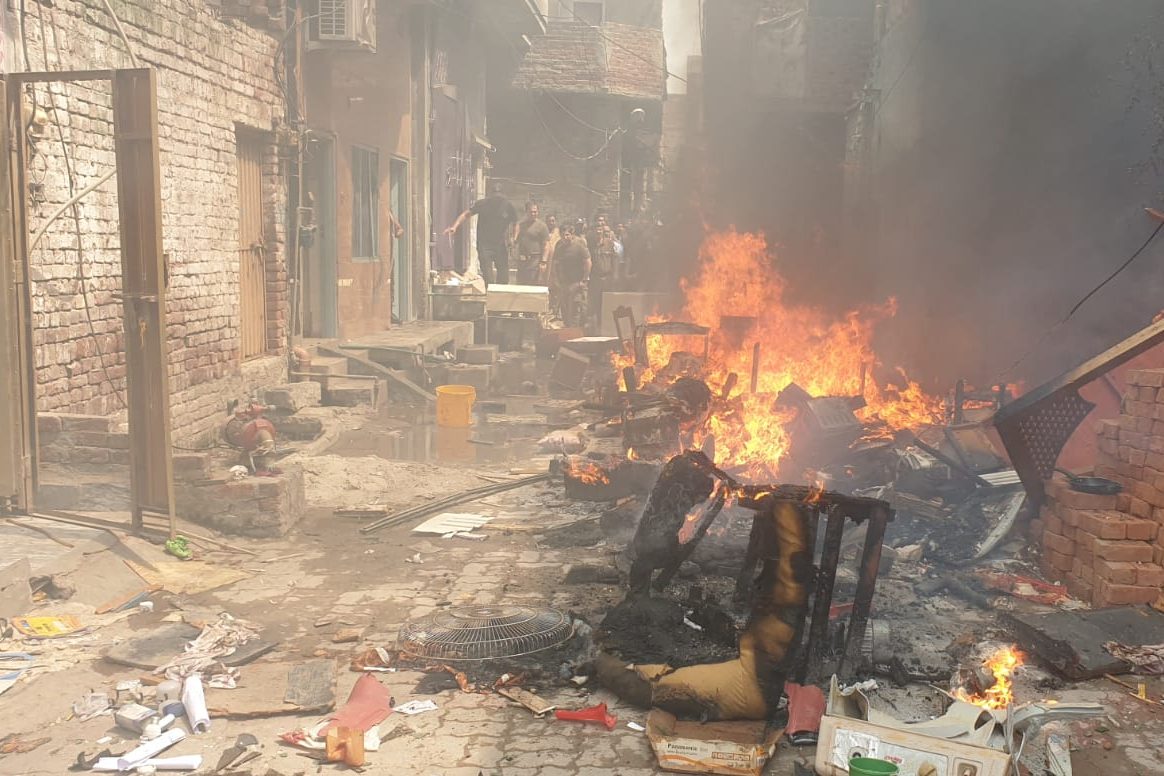 The aftermath of an arson attack in Jaranwala.