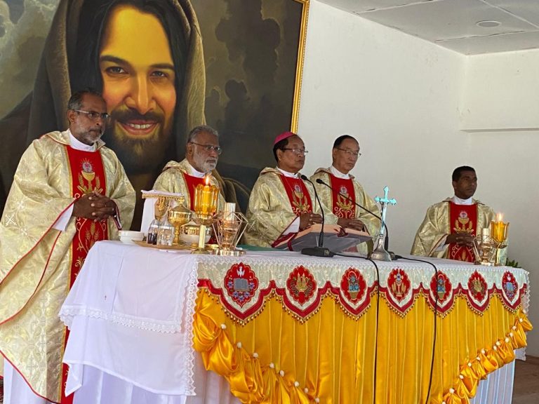 Archbishop Dominic Lumon at the inauguration of the Divine Glory Prayer Tower in Senapati, Manipur.