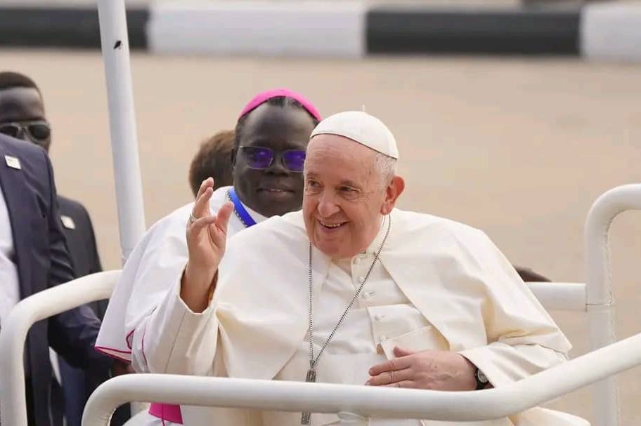 Pope Francis during his visit to the Democratic Republic of the Congo and South Sudan in 2023. (© Archdiocese of Juba)