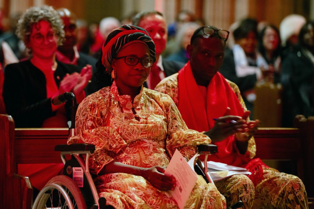 Margaret Attah and her husband Dominic Attah at St George’s Cathedral, Southwark during last year’s #RedWednesday Mass. (© Marcin Mazur)
