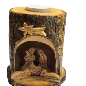 Holy Land Olive Wood Nativity Candle Holder