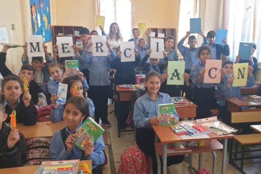 Pupils at Baalbeck Maronite National School in Beqaa Valley, Lebanon.