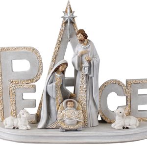 White and Gold Holy Family Peace Decoration