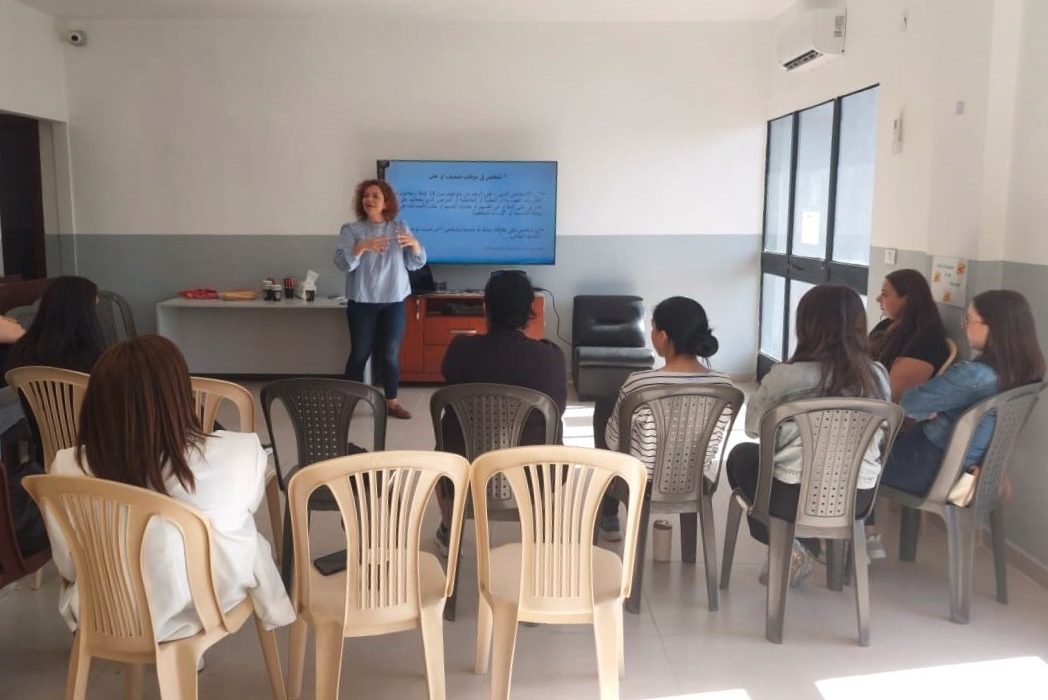 Disadvantaged girls receiving support in Lebanon.