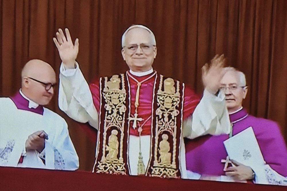 Pope Leo XIV on the balcony in St Peter's Square following his election (© Vatican Center).