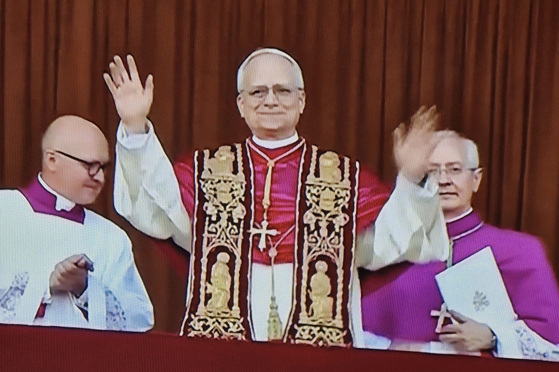 Pope Leo XIV on the balcony in St Peter's Square following his election (© Vatican Center).
