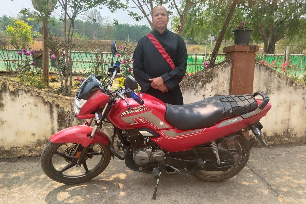 The New Bike purchased in Koilamati, Assam with Fr Arvind Tigga.