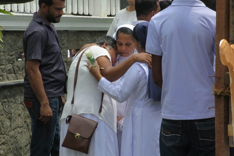 Outside Mass at the St Sebastian’s Church, Negombo, Sri Lanka three months after the 2019 bombing.